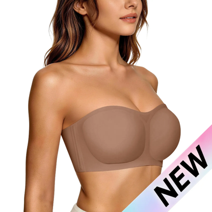 💞Womens Strapless Bras Push Up Bandeau Bra Non Slip Wireless Supportive Padded Bras