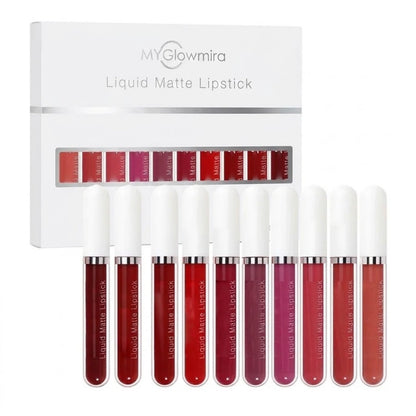 💜MYGlowmira 10Pcs Matte Waterproof  Long Lasting Lip Gloss