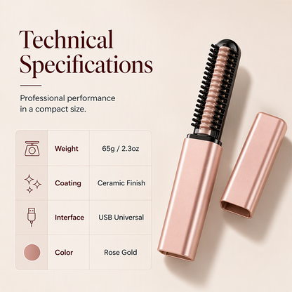 💐Hot Sale-60% OFF🩷Portable Wireless Mini Hair Styler with Comb👩Shape hair in 3 seconds! Create gorgeous hairstyles anytime anywhere.