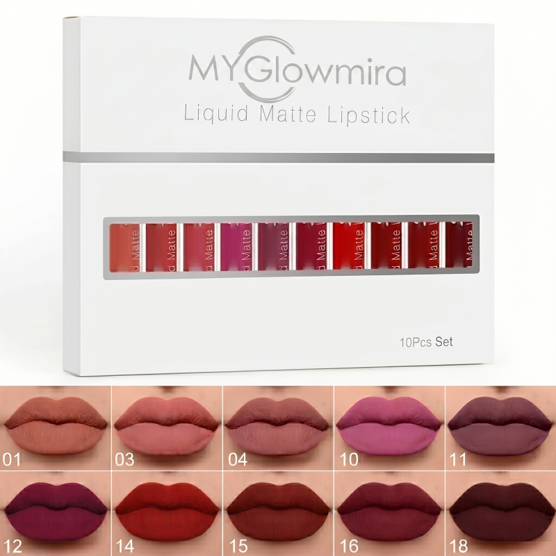 💜MYGlowmira 10Pcs Matte Waterproof  Long Lasting Lip Gloss