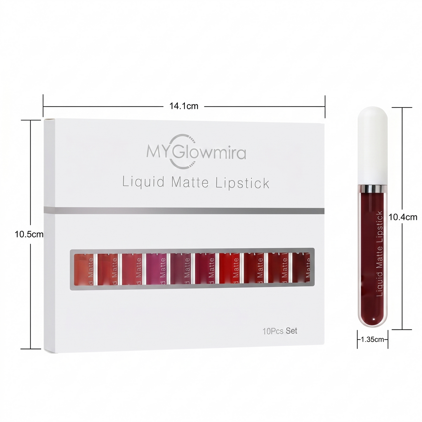 💜MYGlowmira 10Pcs Matte Waterproof  Long Lasting Lip Gloss