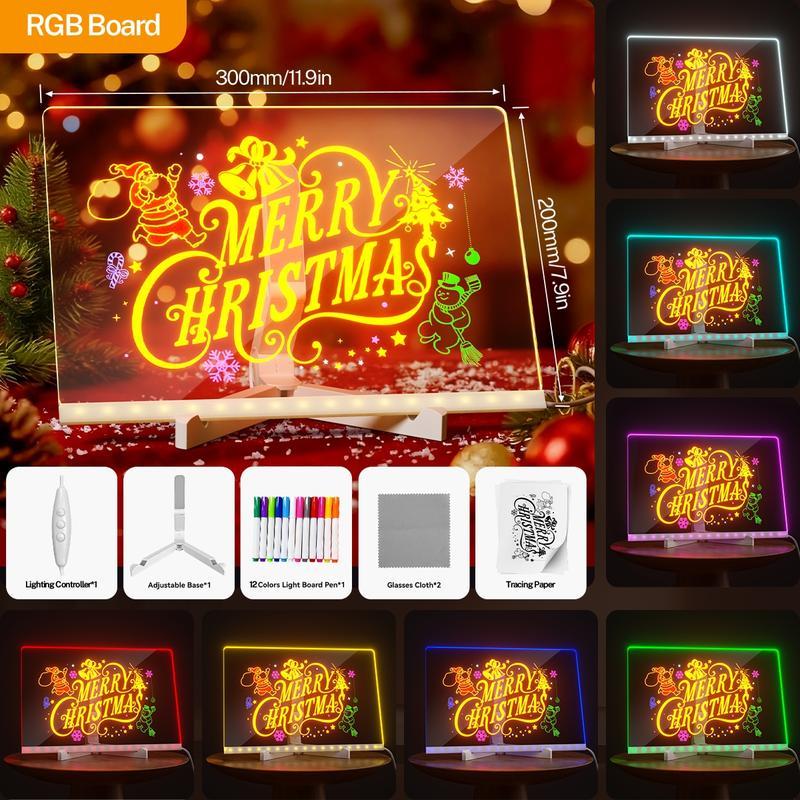 🔥50% OFF!🔥Led Drawing Board For Kids-Acrylic Dry Erase Light-Up Board with Stand Markers Wipes Spray Bottle